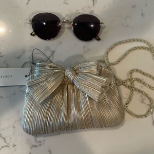 NWT sold out Platinum Loeffler Randall Rochelle Clutch